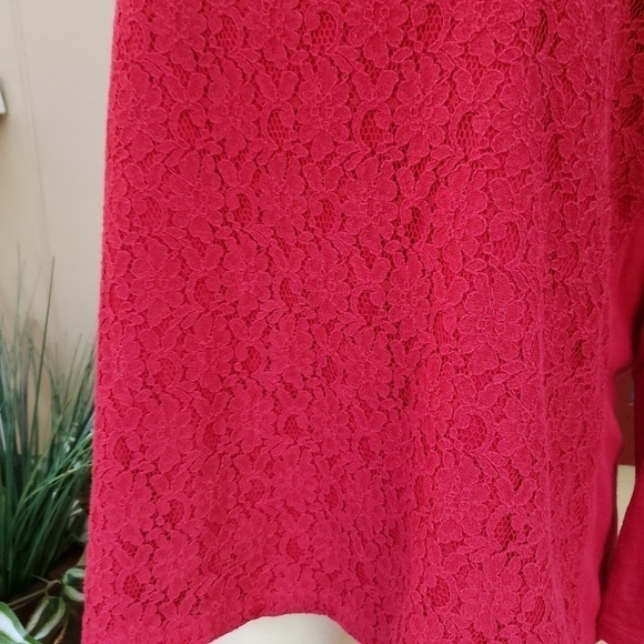 Eddie Bauer fuschia lace front long sleeve Size XXL - Picture 9 of 11